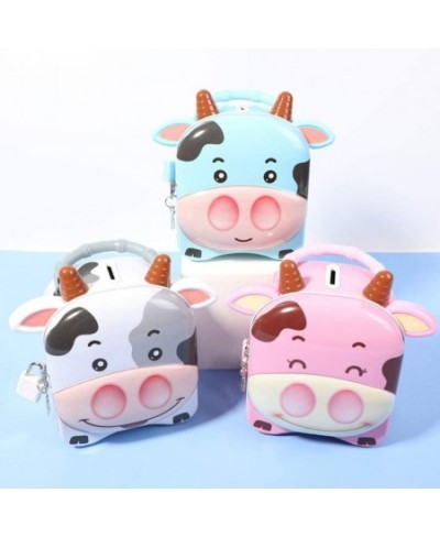 Cute Milk Cow Piggy Bank Tinplate Money Saving Bank Coin Bank Zodiac Ox Anima Figurine Saving Pot Money Box Change Container ...