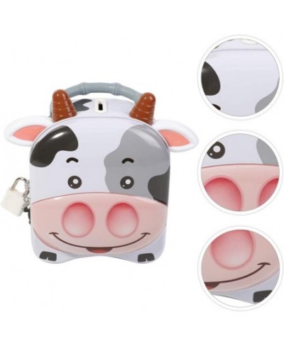 Cute Milk Cow Piggy Bank Tinplate Money Saving Bank Coin Bank Zodiac Ox Anima Figurine Saving Pot Money Box Change Container ...