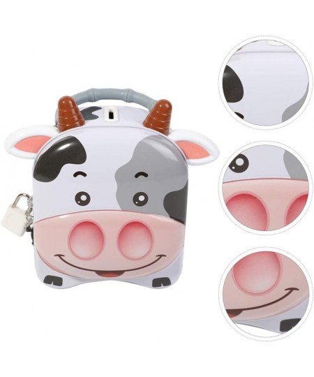 Cute Milk Cow Piggy Bank Tinplate Money Saving Bank Coin Bank Zodiac Ox Anima Figurine Saving Pot Money Box Change Container ...