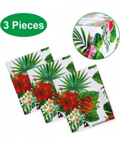 3 Pack Hawaiian Luau Tablecloths for Party Decoration Hawaii Disposable Plastic Rectangular Table Covers Aloha Tropical Palm ...