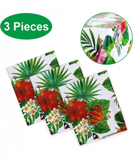 3 Pack Hawaiian Luau Tablecloths for Party Decoration Hawaii Disposable Plastic Rectangular Table Covers Aloha Tropical Palm ...