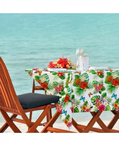 3 Pack Hawaiian Luau Tablecloths for Party Decoration Hawaii Disposable Plastic Rectangular Table Covers Aloha Tropical Palm ...