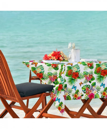 3 Pack Hawaiian Luau Tablecloths for Party Decoration Hawaii Disposable Plastic Rectangular Table Covers Aloha Tropical Palm ...