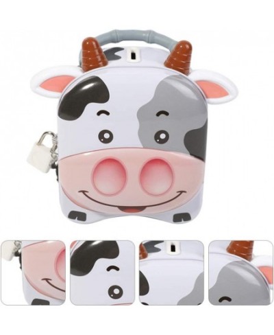 Cute Milk Cow Piggy Bank Tinplate Money Saving Bank Coin Bank Zodiac Ox Anima Figurine Saving Pot Money Box Change Container ...