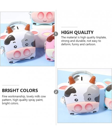 Cute Milk Cow Piggy Bank Tinplate Money Saving Bank Coin Bank Zodiac Ox Anima Figurine Saving Pot Money Box Change Container ...