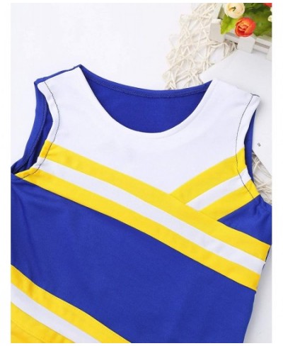 High School Girls Cheer Leader Costume Uniform Cheerleading Outfit Shell Top with Pleated Skirt Knee Socks Set $38.50 - Kids'...