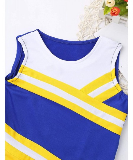 High School Girls Cheer Leader Costume Uniform Cheerleading Outfit Shell Top with Pleated Skirt Knee Socks Set $38.50 - Kids'...