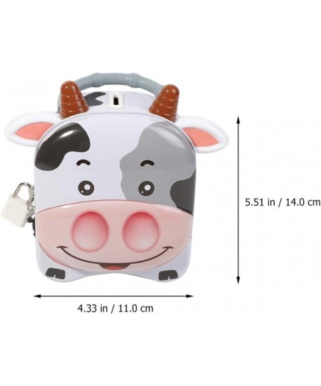 Cute Milk Cow Piggy Bank Tinplate Money Saving Bank Coin Bank Zodiac Ox Anima Figurine Saving Pot Money Box Change Container ...