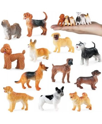 12PCS Dog Figurines Playset Realistic Mini Plastic Puppy Figures Miniature Animal Toys Dog Cake Topper Party Favor Easter Egg...