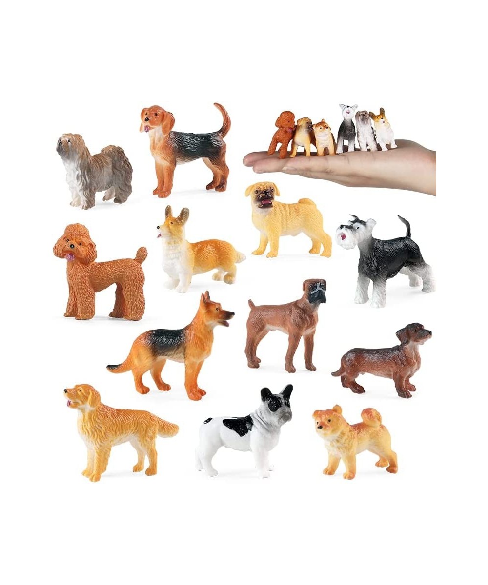 12PCS Dog Figurines Playset Realistic Mini Plastic Puppy Figures Miniature Animal Toys Dog Cake Topper Party Favor Easter Egg...