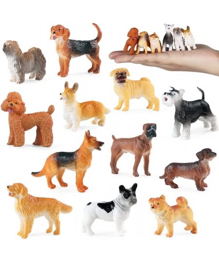 12PCS Dog Figurines Playset Realistic Mini Plastic Puppy Figures Miniature Animal Toys Dog Cake Topper Party Favor Easter Egg...