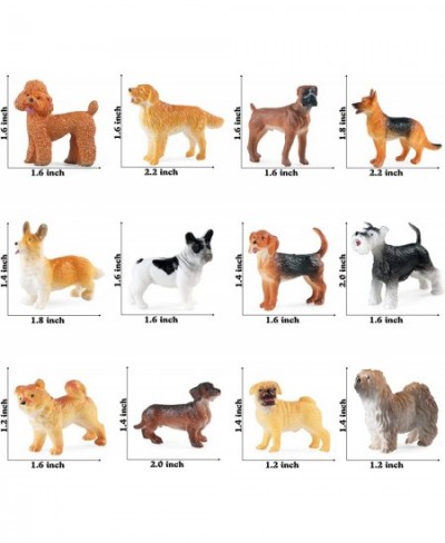 12PCS Dog Figurines Playset Realistic Mini Plastic Puppy Figures Miniature Animal Toys Dog Cake Topper Party Favor Easter Egg...