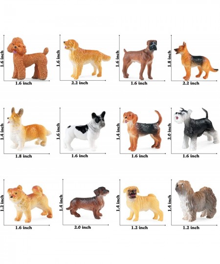 12PCS Dog Figurines Playset Realistic Mini Plastic Puppy Figures Miniature Animal Toys Dog Cake Topper Party Favor Easter Egg...