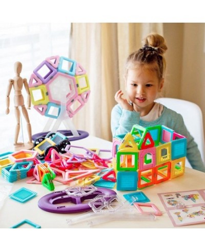 Magnetic Blocks Castle Building Toys Intelligent 3D STEM Educational Game for Kids Toddlers Boys Girls Magnet Tiles Set 114 P...