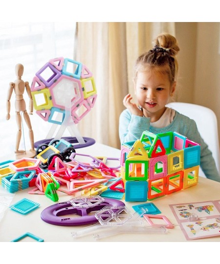 Magnetic Blocks Castle Building Toys Intelligent 3D STEM Educational Game for Kids Toddlers Boys Girls Magnet Tiles Set 114 P...