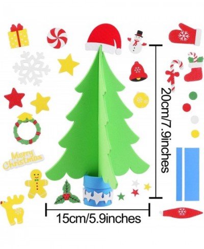 15 Kits DIY Christmas Tree Foam Craft Kits 3D Christmas Tree Foam Combination Stickers for Holiday Making Creative Christmas ...