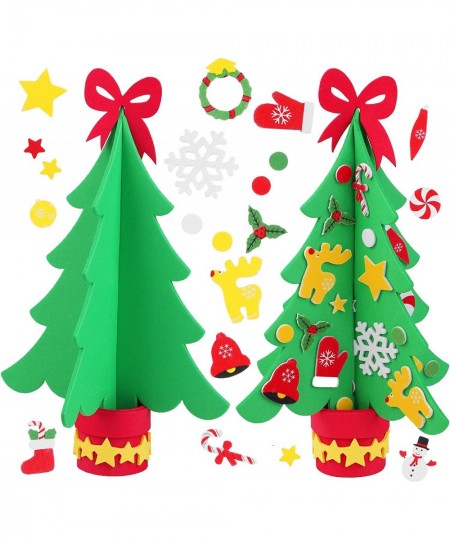 15 Kits DIY Christmas Tree Foam Craft Kits 3D Christmas Tree Foam Combination Stickers for Holiday Making Creative Christmas ...