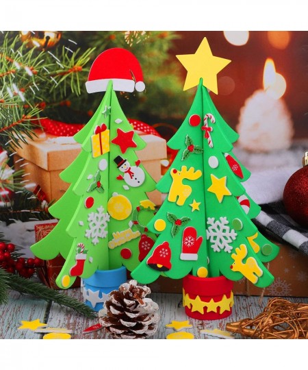 15 Kits DIY Christmas Tree Foam Craft Kits 3D Christmas Tree Foam Combination Stickers for Holiday Making Creative Christmas ...