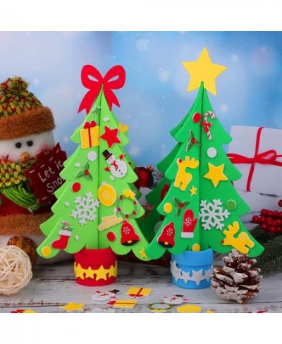 15 Kits DIY Christmas Tree Foam Craft Kits 3D Christmas Tree Foam Combination Stickers for Holiday Making Creative Christmas ...