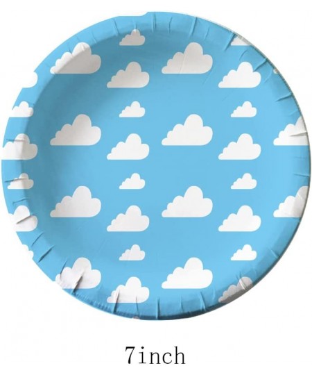 40pcs Blue Sky White Clouds Party Supplies include 20 Plates 20 Napkin Used for Cartoon Story Birthday Party Decoration Blue ...