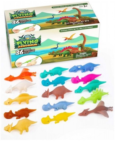 36 Pcs Mini Rubber Slingshot Flying Dinosaur Toys for Kids - Dino Shooter Game Finger Flicker Flying Dinosaur Animal Slingsho...