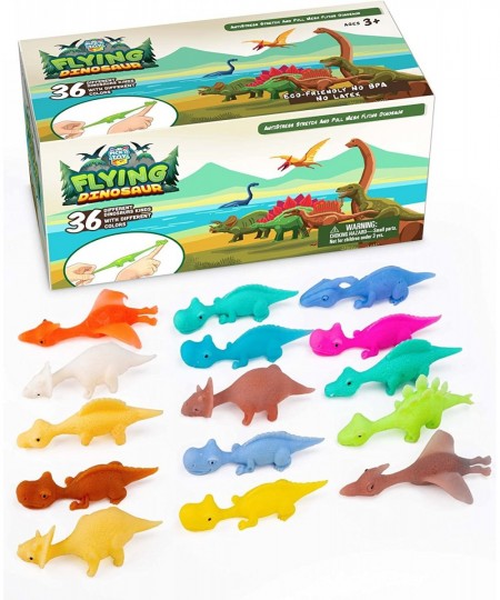 36 Pcs Mini Rubber Slingshot Flying Dinosaur Toys for Kids - Dino Shooter Game Finger Flicker Flying Dinosaur Animal Slingsho...