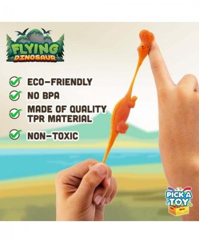 36 Pcs Mini Rubber Slingshot Flying Dinosaur Toys for Kids - Dino Shooter Game Finger Flicker Flying Dinosaur Animal Slingsho...