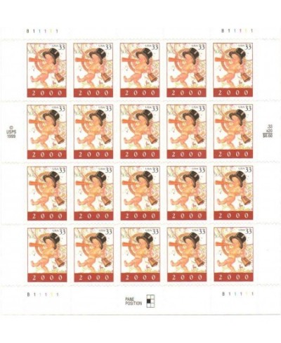 Happy New Year Baby Full Pane of 20 x 33-Cent Postage Stamps USA 2000 Scott 3369 $16.05 - Collectible Postage Stamps