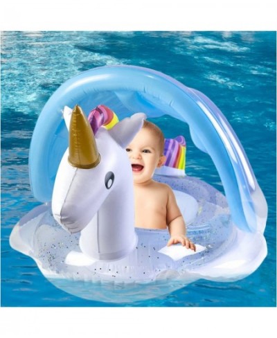 Luvier Free Baby Swimming Ring Float with Sun Protection Canopy Inflatable Baby Swimming Pool Float for Infant Kids Summer Sw...