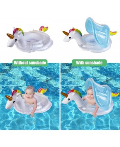 Luvier Free Baby Swimming Ring Float with Sun Protection Canopy Inflatable Baby Swimming Pool Float for Infant Kids Summer Sw...