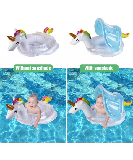 Luvier Free Baby Swimming Ring Float with Sun Protection Canopy Inflatable Baby Swimming Pool Float for Infant Kids Summer Sw...