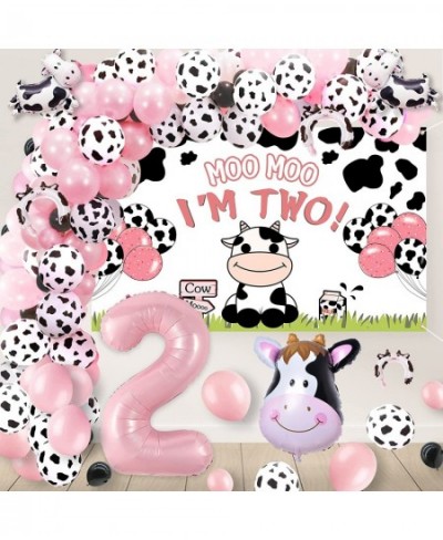 Cow 2nd Birthday Decorations for a Girl Moo Moo I'm Two Birthday Decorations Girl Boy Cow 2nd Birthday Party Supplies Cow Two...