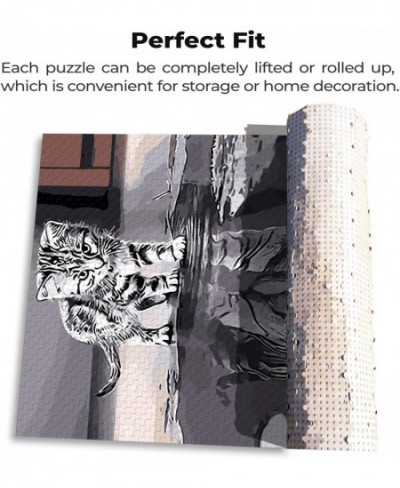 Puzzles for Adults Jigsaw Puzzles 1000 Pieces for Adults Kids– Cat Reflection and Tiger Jigsaw Puzzle Artwork Intellective Ed...