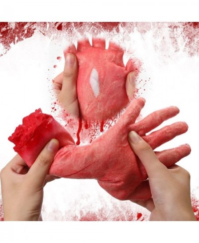 6 Pcs Fake Human Dead Body Parts Halloween Decorations Fake Hand Halloween Props Fake Foot Finger Heart Fake Lung Haunted Hou...