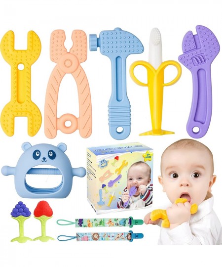 8 PC Baby Teething Toys Christmas Toy Gift Teethers Set for 3-6 Months & 6-12 Months Baby Chew Toys Set Food Grade Silicone H...