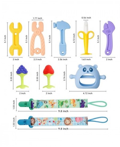 8 PC Baby Teething Toys Christmas Toy Gift Teethers Set for 3-6 Months & 6-12 Months Baby Chew Toys Set Food Grade Silicone H...