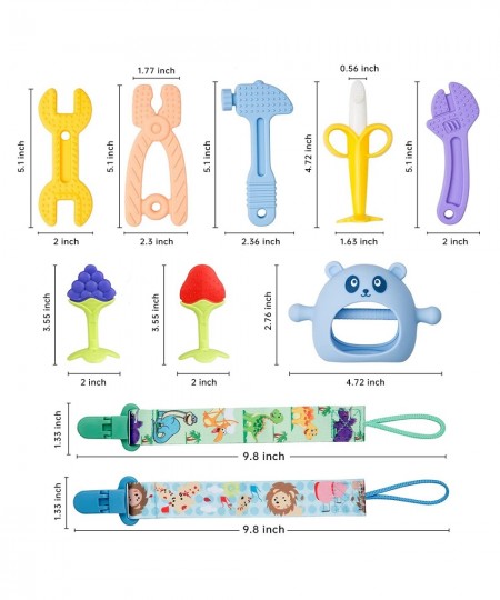 8 PC Baby Teething Toys Christmas Toy Gift Teethers Set for 3-6 Months & 6-12 Months Baby Chew Toys Set Food Grade Silicone H...