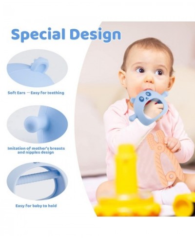 8 PC Baby Teething Toys Christmas Toy Gift Teethers Set for 3-6 Months & 6-12 Months Baby Chew Toys Set Food Grade Silicone H...