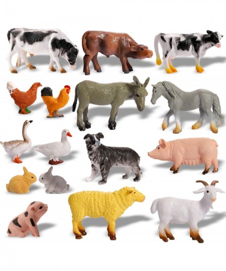 16 Piece Farm Animals Figures Realistic Plastic Farm Animal Figurines Playset Mini Farm Barn Animals Toys Learning Educationa...