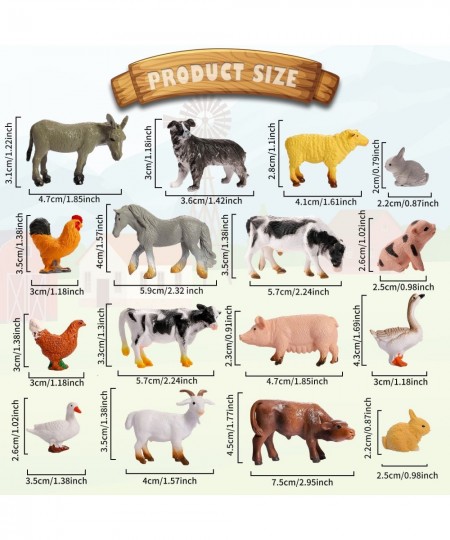 16 Piece Farm Animals Figures Realistic Plastic Farm Animal Figurines Playset Mini Farm Barn Animals Toys Learning Educationa...