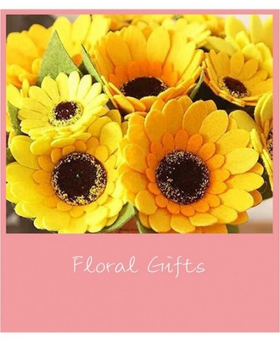 BAZIMA DIY Felt Flower Art Craft Kit DIY Felt Sunflower Bouquet Kit Floral Gifts Beginner Craft Kit Arrange Pre-Cut Felt Flow...