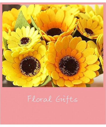 BAZIMA DIY Felt Flower Art Craft Kit DIY Felt Sunflower Bouquet Kit Floral Gifts Beginner Craft Kit Arrange Pre-Cut Felt Flow...