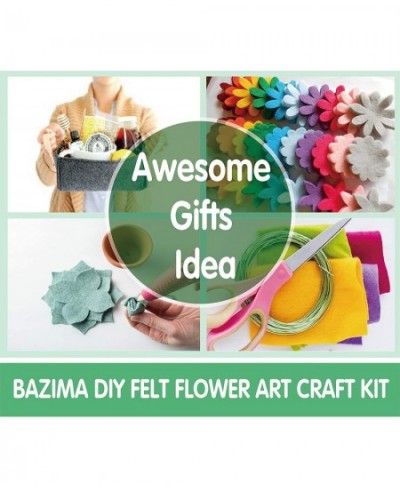 BAZIMA DIY Felt Flower Art Craft Kit DIY Felt Sunflower Bouquet Kit Floral Gifts Beginner Craft Kit Arrange Pre-Cut Felt Flow...