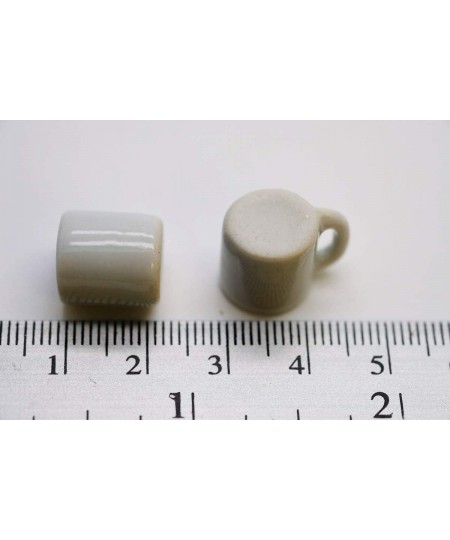 10 White Ceramic Tiny Coffee Mug Tea Cup Dollhouse Miniatures Replica Decorative Porcelain for Crafts Painting and Collectibl...