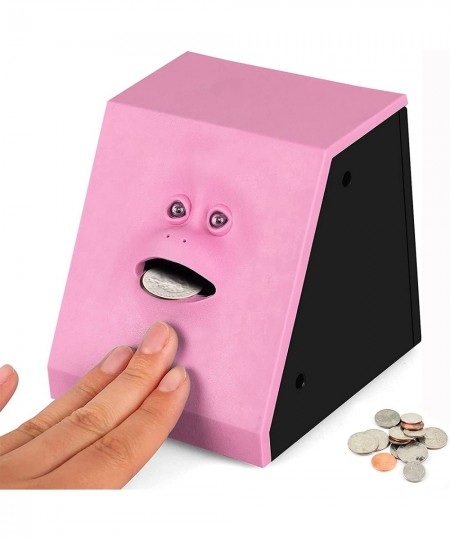 Face Bank Coin Eating Savings Bank Blue Coin Money Box Piggy Banks for Kids Battery Operated (Blind Box - Color) $37.89 - Kid...