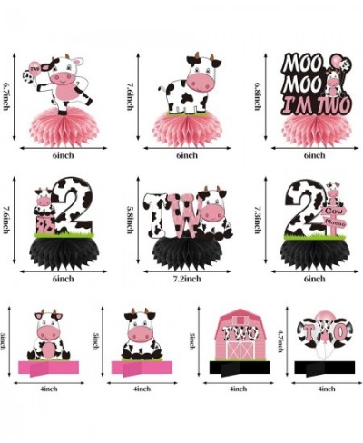 Holy Cow Im Two Birthday Decorations for Girl Pink Cow 2nd Birthday Honeycomb Centerpiece Party Supplies Moo Moo I'm Two Cow ...