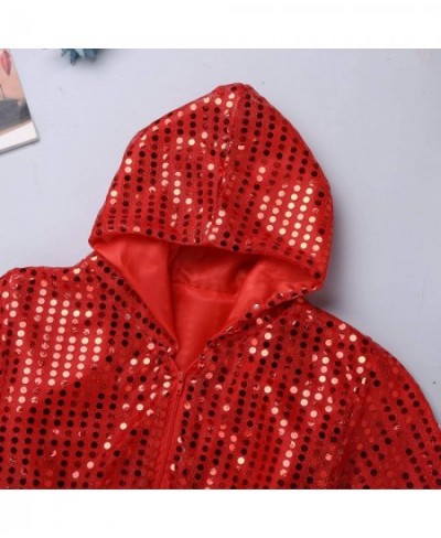 Girls Boy's Hip-hop Jazz Performance Costume Street Dance Outfits Sequins Jacket Coat Hooded Tops Pants Set $21.85 - Kids' Co...