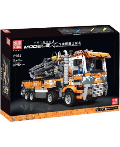 19014 Technology Pneumatic Concrete Pump Truck Building Kit Multicolor Engineering Telescopic Crane Toys with Pneumatic 2106 ...