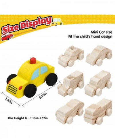 12 Pieces Unfinished Wooden Cars Wood DIY Car Toys Wood Crafts Painting Crafts Kit for Student Easy Woodworking Set Family Ac...