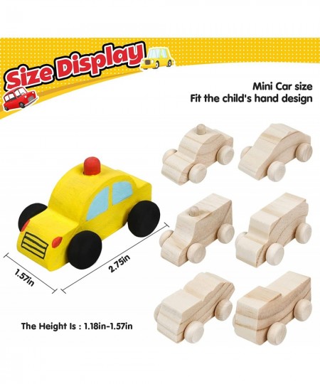 12 Pieces Unfinished Wooden Cars Wood DIY Car Toys Wood Crafts Painting Crafts Kit for Student Easy Woodworking Set Family Ac...